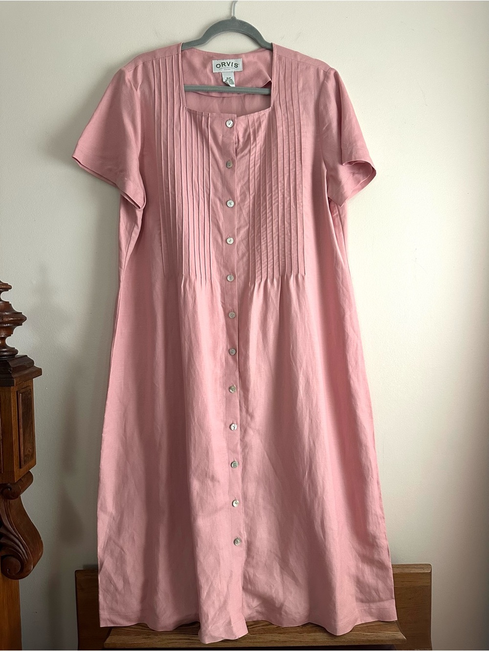 Orvis • NWT Short Sleeve‎ Linen Blend Button Maxi Dress